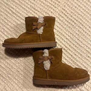 Koolaburra Brown Kids Boots with Bow Detail